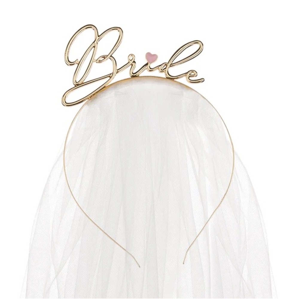 Bride Veil Headband Bachelorette Party Photo Prop Bride To Be Party Veil Tiara